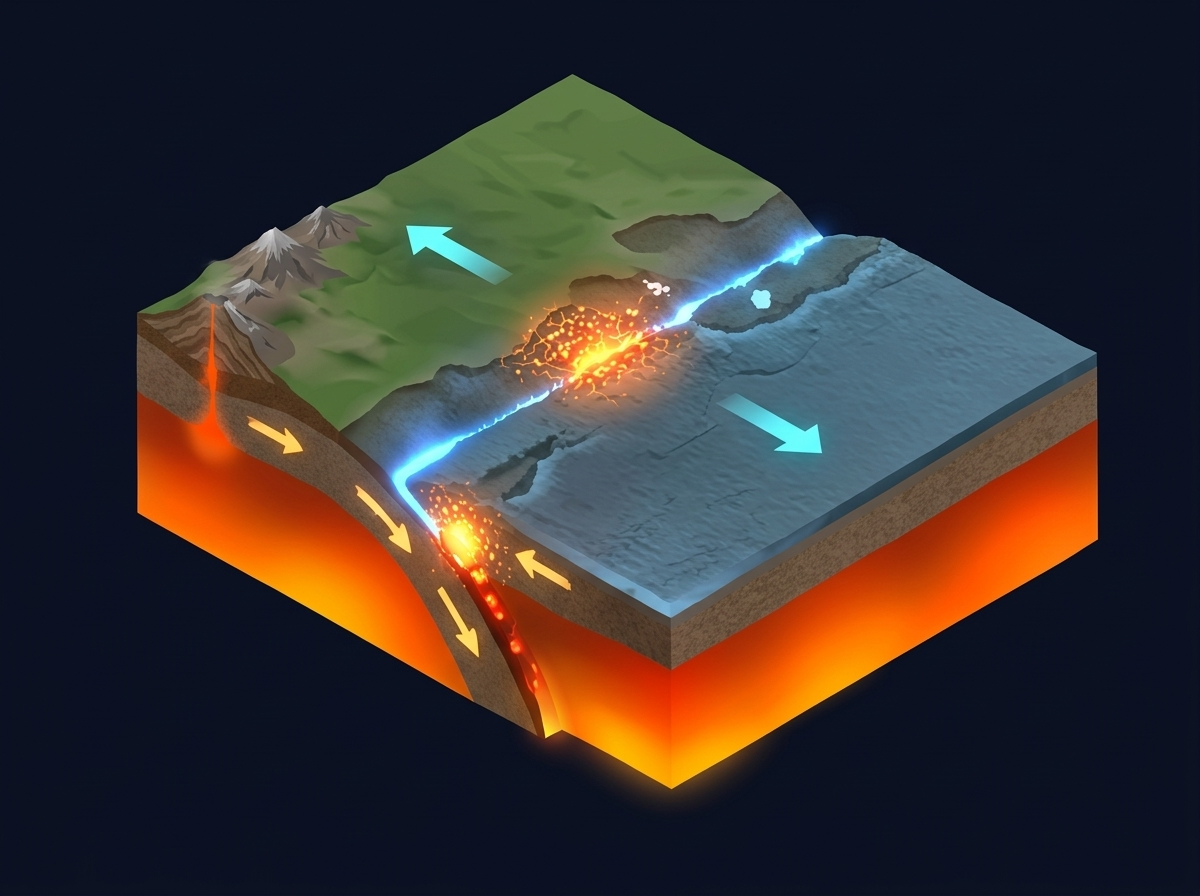 3D Plate Tectonic Block Model